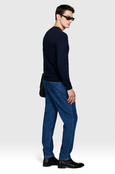 Koton Karışımlı Bisiklet Yaka Kazak Erkek Renkli Kazak - 324P10F2S1C78 - Resim 7