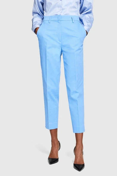 Yüksek Bel Dar Paça Pantolon Kadın Mavi Pantolon - 323A45G2LF03M - Resim 8