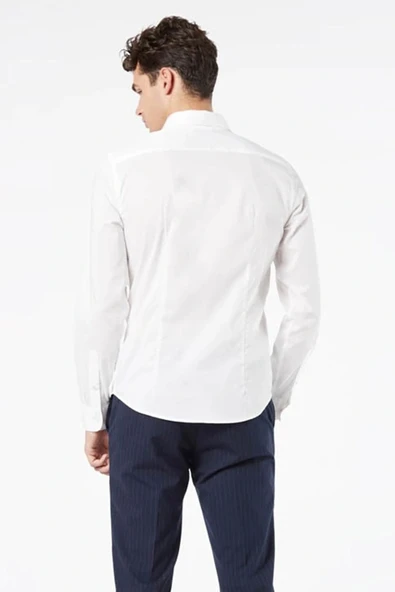 REFINED POPLIN PAPER WHITE Erkek Yeşil UK Gömlek - 28836 - Resim 3