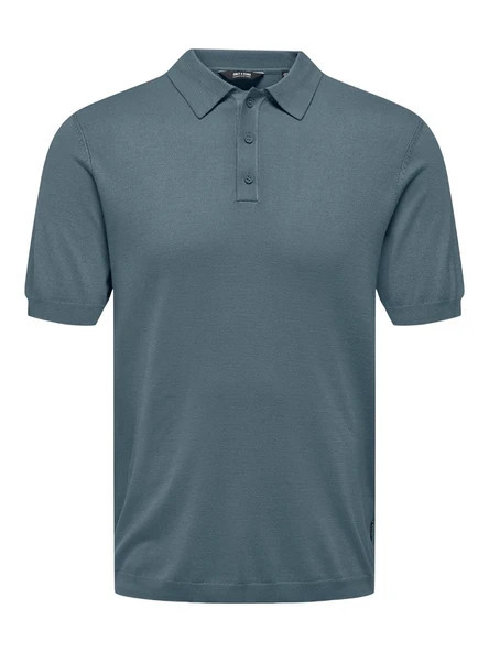 ONSWYLER LIFE REG 14 SS POLO KNIT NOOS Erkek Mavi Kazak - 22022219 ürün görseli 1