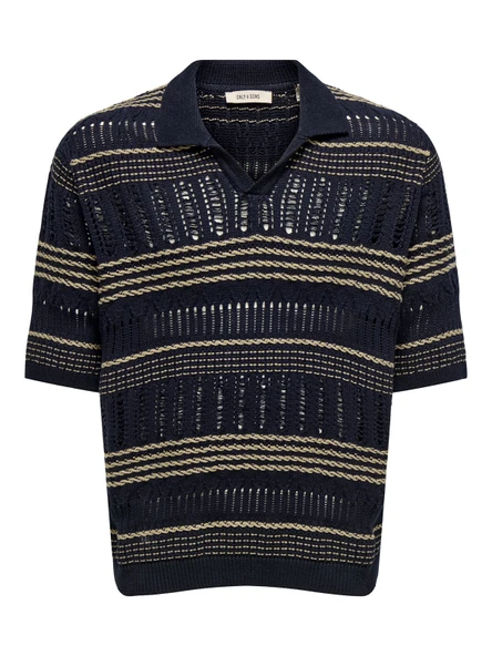 ONSKARLOS RLX SS RESORT POLO KNIT Erkek Mavi Kazak - 22033570 ürün görseli 1