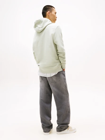 Tommy Hilfiger   TJM REG BADGE HOODIE EXT Erkek Yeşil Sweatshirt - DM0DM20258 - Resim 5