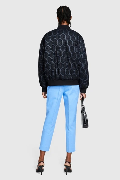 Yüksek Bel Dar Paça Pantolon Kadın Mavi Pantolon - 323A45G2LF03M - Resim 7