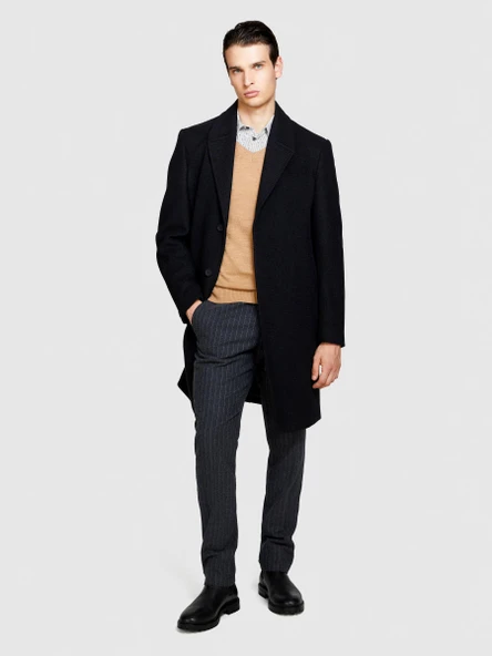 Yün Karışımlı V Yaka Kazak Erkek Yeşil Kazak - 323A107GS102O - Resim 4