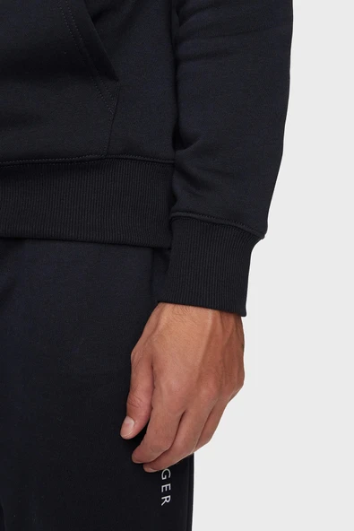 HILFIGER CHEST INSERT HOODY Erkek Mavi Kazak - MW0MW37361 - Resim 5