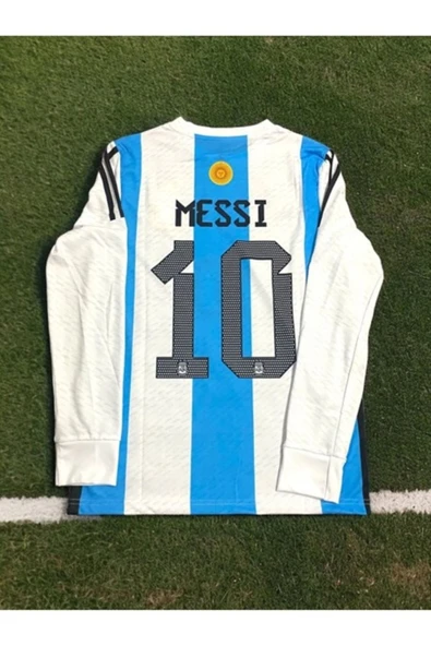 Uzun Koll Dünya Kupası Lionel Messi Arjantin Mavi Şampiyonlar Ligi Yetişkin Forması ürün görseli 1