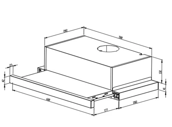 Ukinox Trager S 500 Siyah Aspiratör 60 cm - Resim 2