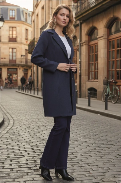 Dikiş Detaylı Tasarım Kaşe Kaban - Resim 4