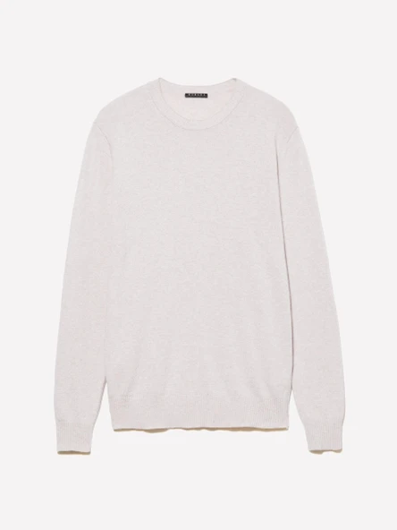 Sisley   Kaşmir Karışımlı Bisiklet Yaka Kazak Erkek Krem Kazak - 324A102HS1B17 - Resim 3