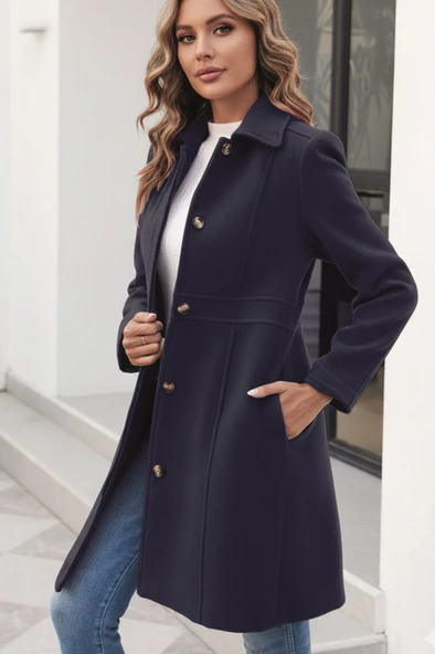 Dikiş Detaylı Tasarım Kaşe Kaban - Resim 3