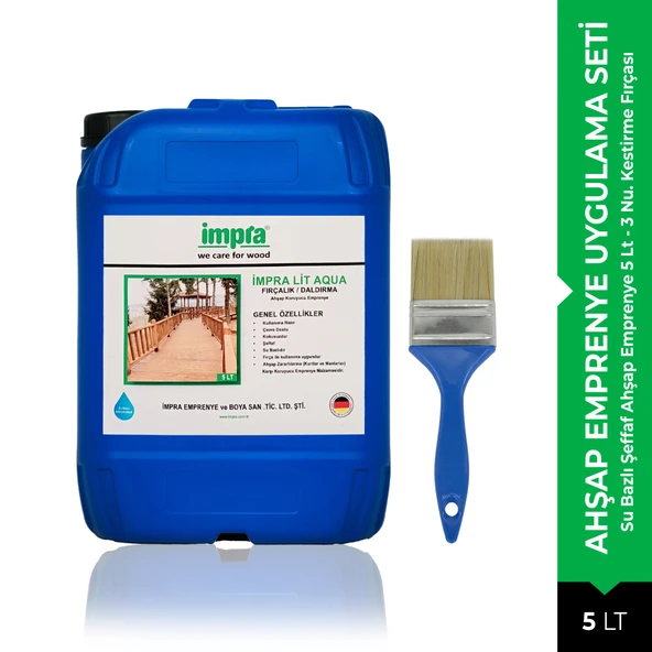 İmpra İmpralit Aqua Şeffaf Ahşap Emprenye Fırça Uygulama Seti 2 Parça ürün görseli 1