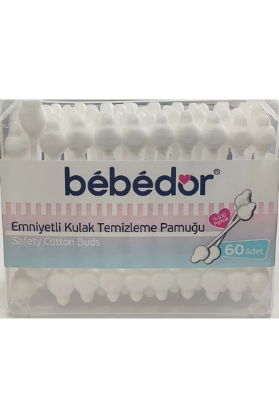 Bebedor %100 Pamuk Emniyetli Kulak Temizleme Pamuğu 60adet - Resim 2