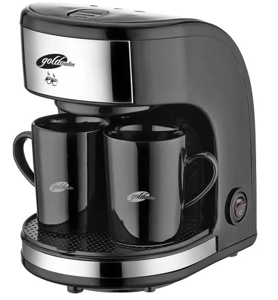 GoldMaster Zinde Yıkanabilir ve Temizlenebilir Filtreli Çift Kupalı Filtre Kahve Makinesi ürün görseli 1
