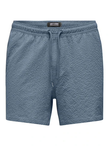 Only & Sons   ONSTED LIFE SOLID SEERSUCKER SWIM NOOS Erkek Mavi Deniz Şortu - 22028813 ürün görseli 1