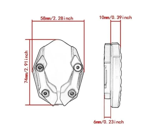 Honda Forza 350 Yan Ayak Sehpa Genişletici - Resim 3