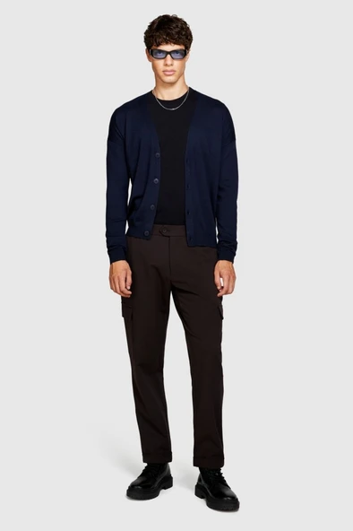 Sisley   Yün Karışımlı Hırka Erkek Renkli Hırka - 323A11BAS600J - Resim 11