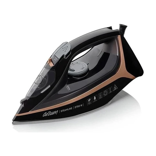 Arzum Steamline Optimal Seramik Taban Buharlı Ütü 2750W Siyah - AR6025 ürün görseli 1