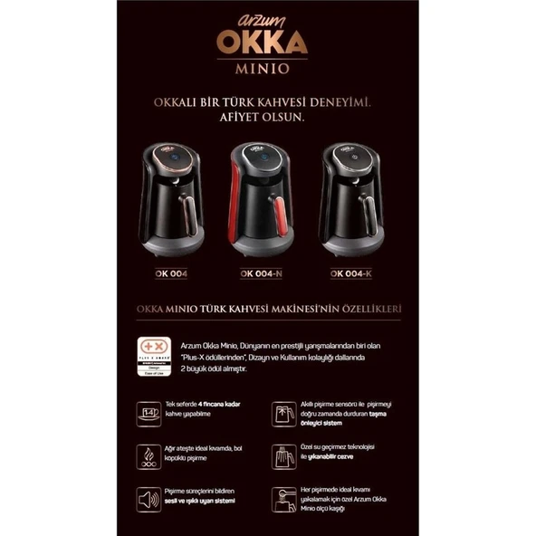 Arzum OK004-K Okka Minio Türk Kahvesi Makinesi - Krom - Resim 4