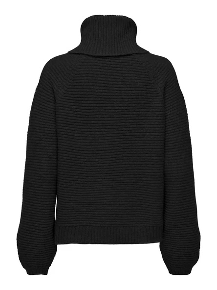 ONLALLIE LIFE LS COWLNECK CC KNT Kadın Siyah Kazak - 15294486 - Resim 2