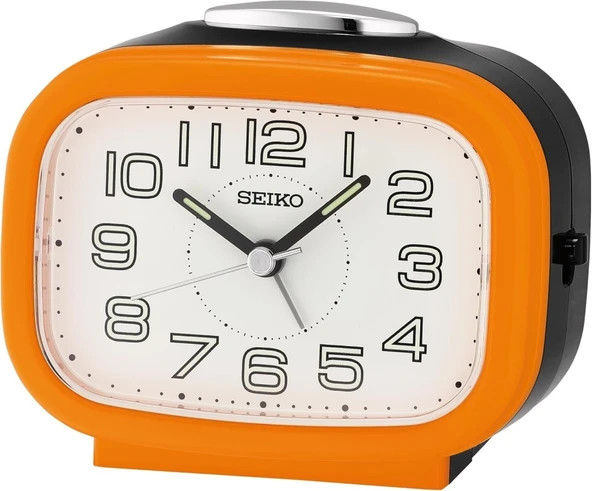 SEIKO QHK060E SESSİZ AKAR SANİYELİ FOSFORLU IŞIKLI ÇALAR MASA SAATİ ürün görseli 1