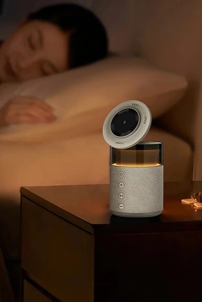Fulltech FTS-9 5 İn 1 Arada Mıknatıslı Kablosuz Şarj Destekli Bluetooth 5.4 Hoparlör ve Gece Lambası - Resim 6