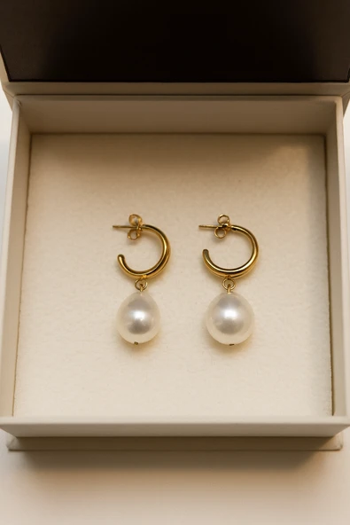 Zirkon taşlı Çelik küpe ürün görseli 1