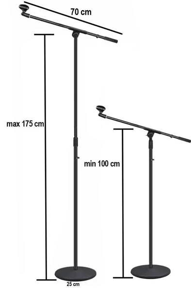 Lastvoice BMS-02 Hareketli Kol Döküm Tabanlı Boy Mikrofon Standı Sehpası - Resim 2