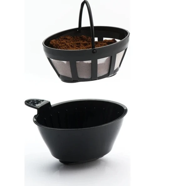 GoldMaster Zinde Yıkanabilir ve Temizlenebilir Filtreli Çift Kupalı Filtre Kahve Makinesi - Resim 2