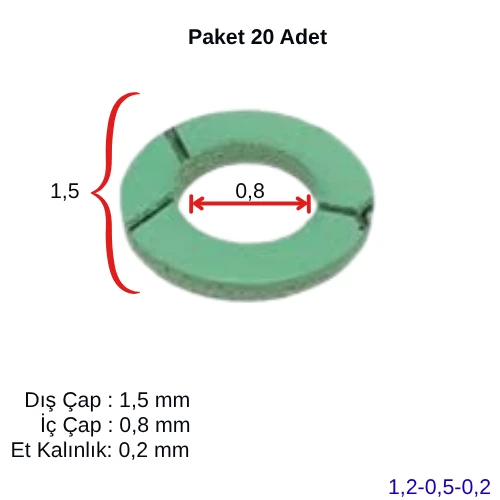 Klingrit Conta  Yeşil  (20 Adet) 15*08*0,2 ürün görseli 1