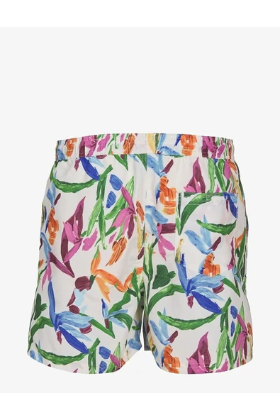 Jack & Jones   JPSTFIJI JJSWIM AOP ORIGINALS LY Erkek Buttercream Deniz Şortu - 12253510 - Resim 3