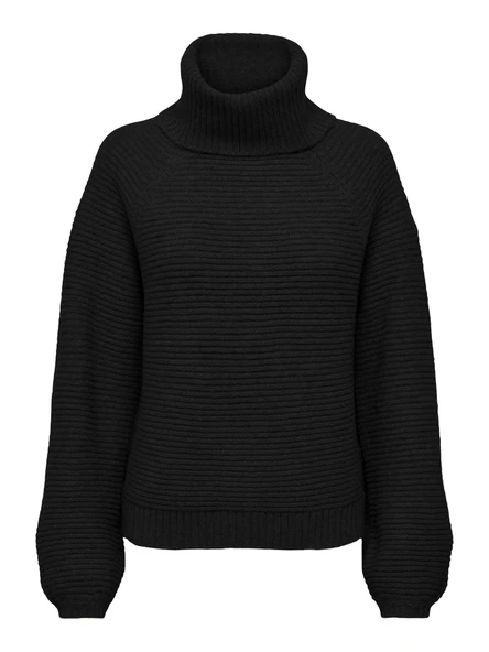 ONLALLIE LIFE LS COWLNECK CC KNT Kadın Siyah Kazak - 15294486 ürün görseli 1
