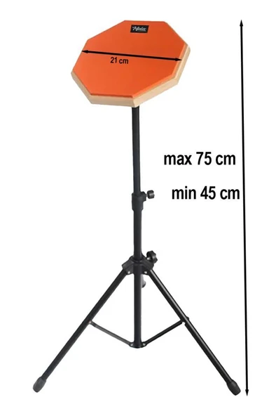 Midex DD-1080-PAK Bateri Davul Çalışma Pedi Seti 8 İnç Drum Practice Pad - Resim 3
