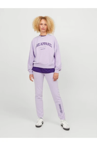 JXRILEY SLIM LW PANTS SWT Kadın Mor Eşofman Altı - 12250114 - Resim 3