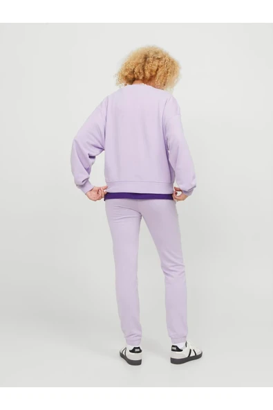 JXRILEY SLIM LW PANTS SWT Kadın Mor Eşofman Altı - 12250114 - Resim 5