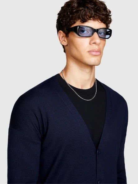 Sisley   Yün Karışımlı Hırka Erkek Renkli Hırka - 323A11BAS600J - Resim 6