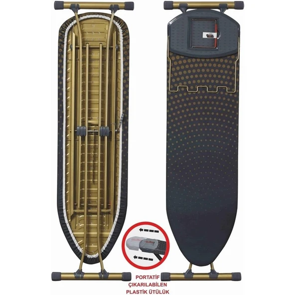 Devecioğlu Harbinger MM155 Ütü Masası – Kaymaz Silikon Tabanlı, %100 Pamuk Kılıflı, 40x140 cm Yeni Nesil Tasarım - Resim 2