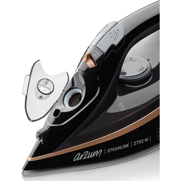 Arzum Steamline Optimal Seramik Taban Buharlı Ütü 2750W Siyah - AR6025 - Resim 4