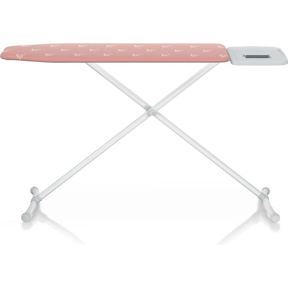 Gazella 900 OB Seri Ütü Masası – Isıya Dayanıklı Kumaş, Çift Profilli Denge Çubuğu ve Pembe Desenli 146x42x100 cm ürün görseli 1