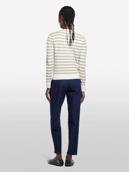 Sisley   Pamuk Karışımlı Normal Bel Denim Chino Pantolon Kadın İndigo Denim Pantolon - 325P4TAYLF06G - Resim 2