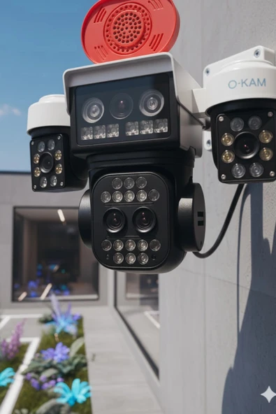 Okam Pro  O-kam-5012 |10X Zoom Wifi Güvenlik Kamerası | 3MP+3MP Full HD PTZ - Resim 2