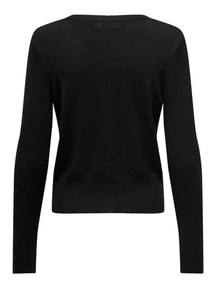 Only   ONLVENICE LIFE LS VNECK CARDI KNT NOOS Kadın Siyah Hırka - O15333985 - Resim 5