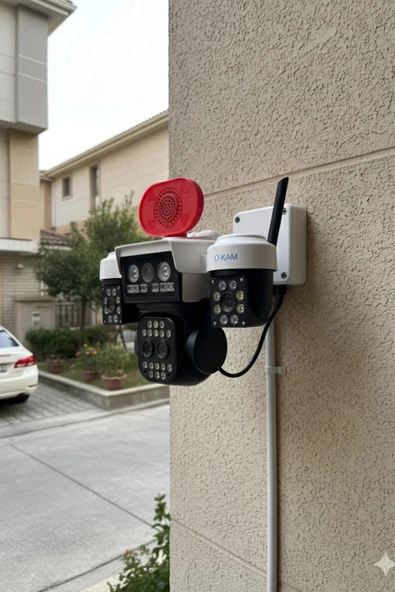 Okam Pro  O-kam-5012 |10X Zoom Wifi Güvenlik Kamerası | 3MP+3MP Full HD PTZ - Resim 3