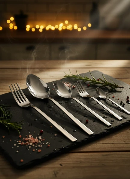 Ersan Home Serra Premium 30 Parça Çatal Kaşık Takımı - Resim 2