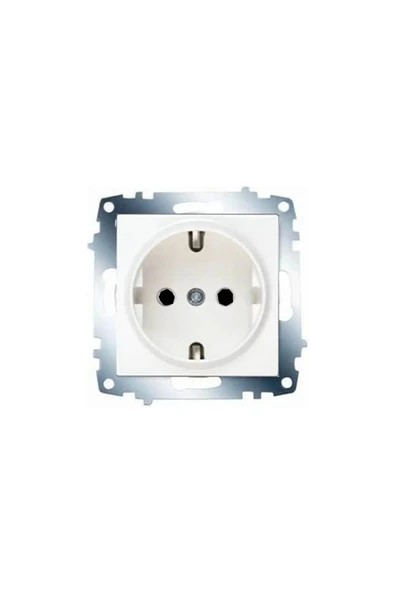 VİKO Karre Ve Meridian Topraklı Priz Mekanizma Beyaz Kapak (ÇERÇEVESİZ) ürün görseli 1