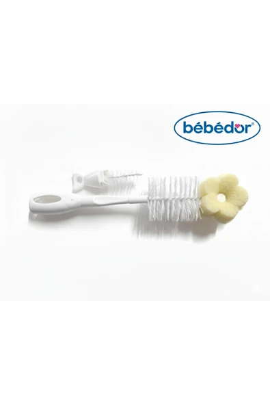 Bebedor Yeni Sünger Uçlu Biberon ve Emzik Temizleme Fırçası Beyaz 575 ürün görseli 1