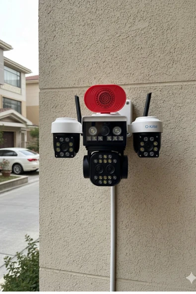 Okam Pro  O-kam-5012 |10X Zoom Wifi Güvenlik Kamerası | 3MP+3MP Full HD PTZ ürün görseli 1