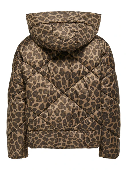 ONLASTI LIFE SHORT PUFFER JACKET CC OTW Kadın Kahverengi Mont - 15349525 - Resim 2