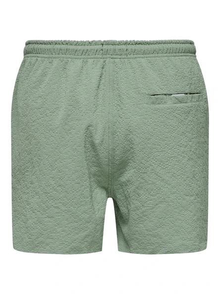 Only & Sons   ONSTED LIFE SOLID SEERSUCKER SWIM NOOS Erkek Iceberg Green Deniz Şortu - 22028813 - Resim 2