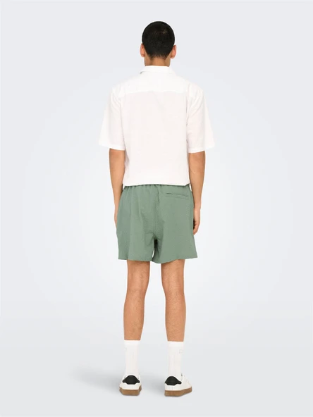 Only & Sons   ONSTED LIFE SOLID SEERSUCKER SWIM NOOS Erkek Iceberg Green Deniz Şortu - 22028813 - Resim 5