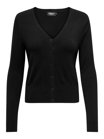 Only   ONLVENICE LIFE LS VNECK CARDI KNT NOOS Kadın Siyah Hırka - O15333985 - Resim 4